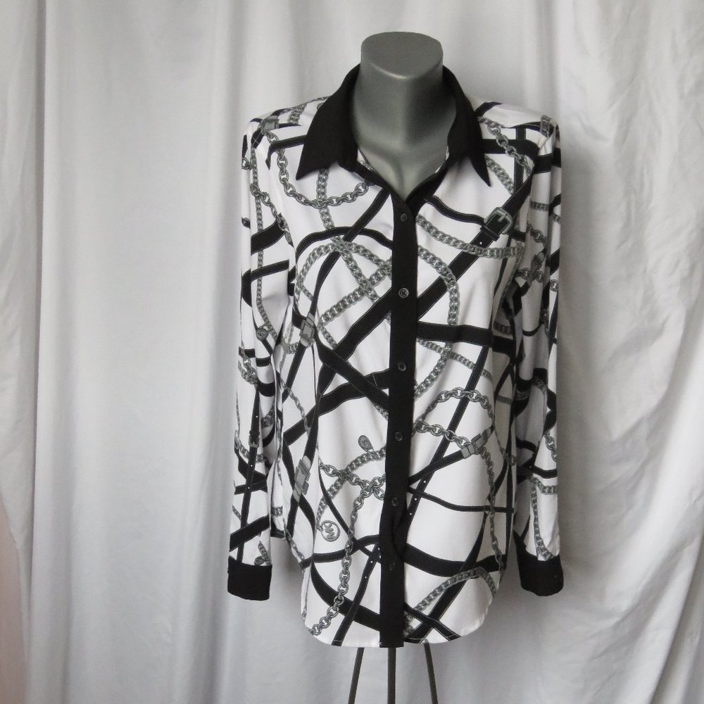 Michael Kors Black and White Blouse